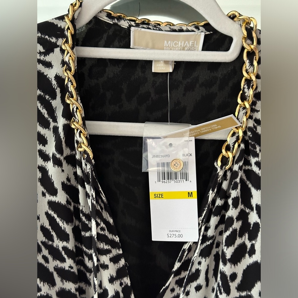 👸🏻HP👸🏻 Michael Kors Tiered Leopard Pattern Dress, size M - Picture 2 of 6